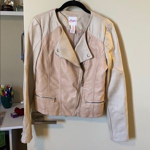 Tan leather jacket